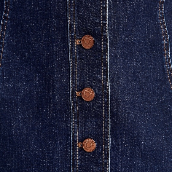 Madewell Stretch Denim A-Line Mini Skirt Button-Front Edition - Picture 7 of 10